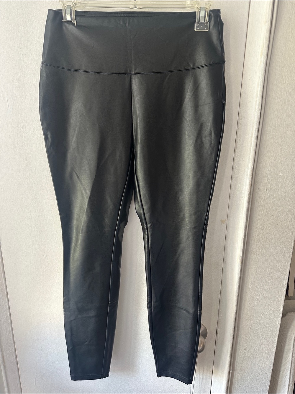 New York & Company Faux Leather Liquid Leggings High Waist Black sz Small